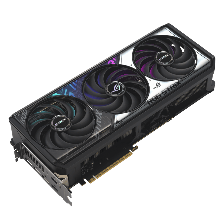 کارت گرافیک ایسوس ROG Strix RTX 5070 Ti در حالت نصب داخل کیس